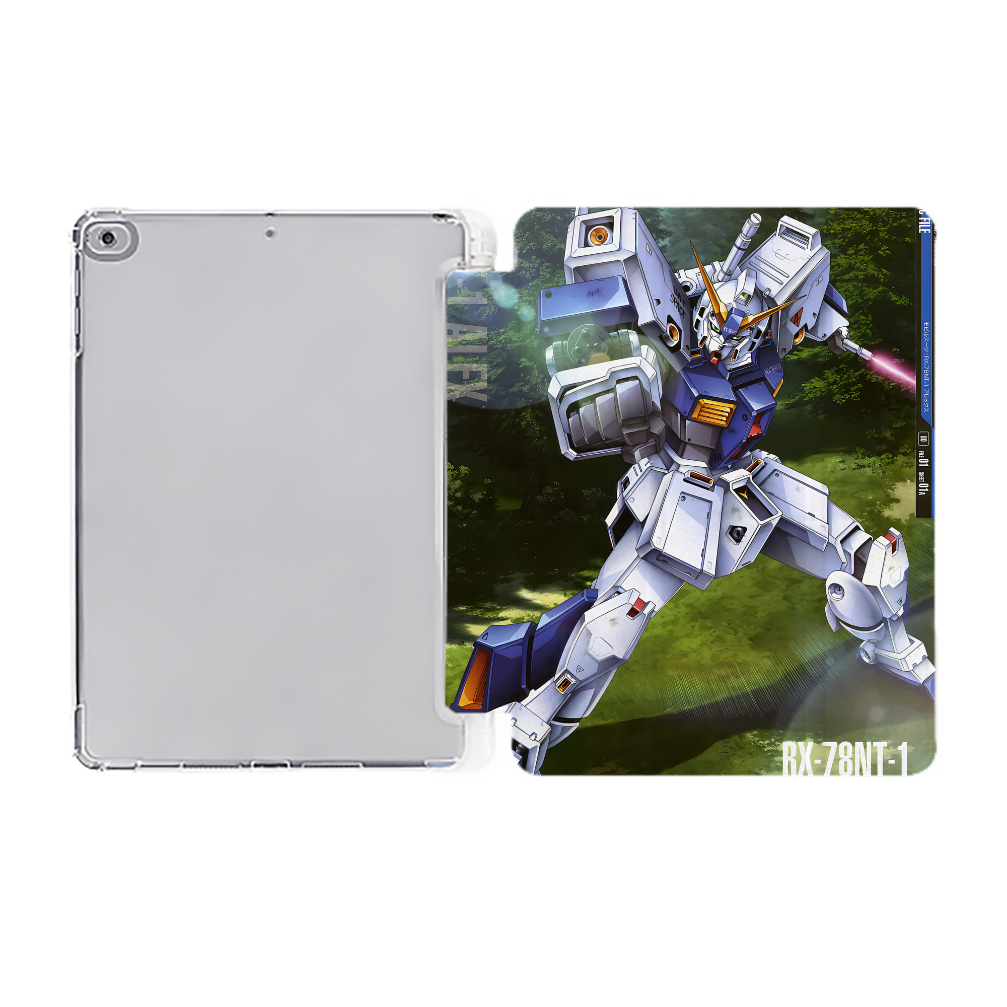 （画像用） 機動戦士ガンダム Mobile Suit Gundam IPad ケース ペン収納付き 三つ折りスタンド PUレザー×シリコン 対応機種9.5/10.5/10.9インチ